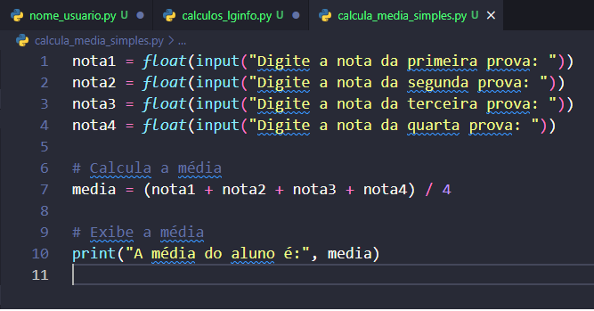 Média Simples em Python