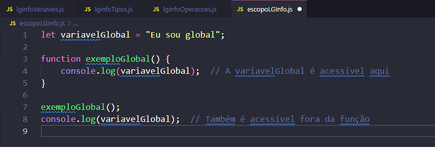 Escopo global em JS